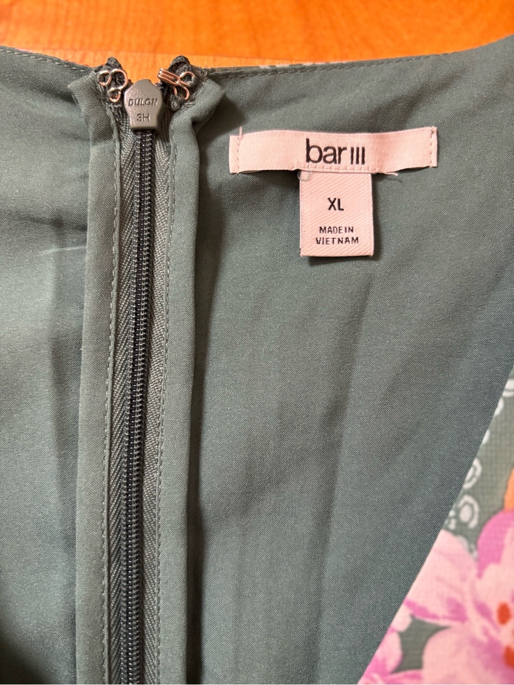 Bar III Green Paisley & Floral Wrap Mini Dress - Picture 2 of 4